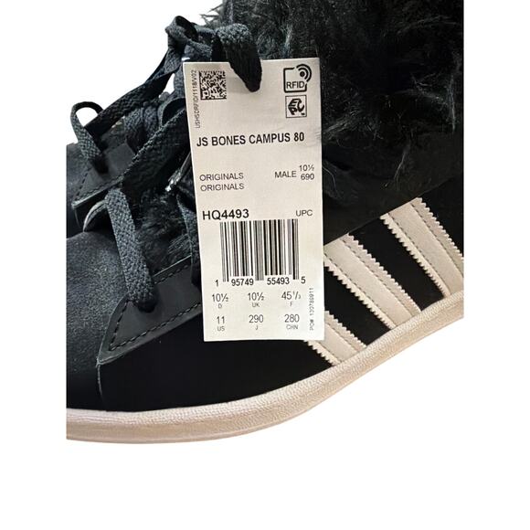 Adidas Men's Jeremy Scott x Campus 80s 'Bones - Black' Size 11 - Picture 4 of 9